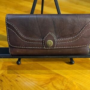 Frye Brown Leather Accessory with Gold Accent